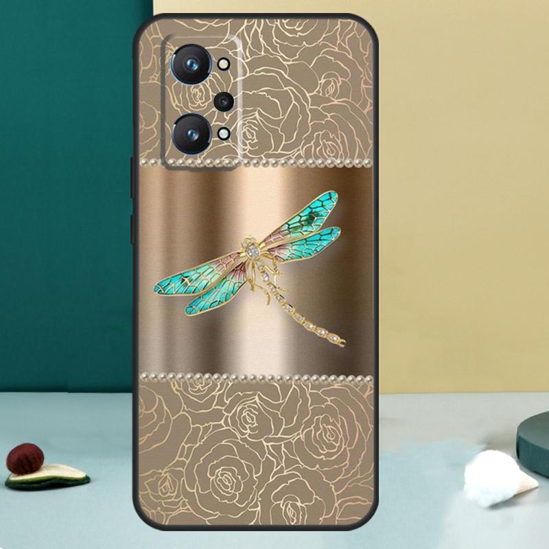 Цветочная Разноцветная Стрекоза Для Realme 11 10 12 13 14 Pro Plus GT 7 6 5 Pro GT 6T C67 C61 C53 C51 C21Y C25S C75 C55 Чехол