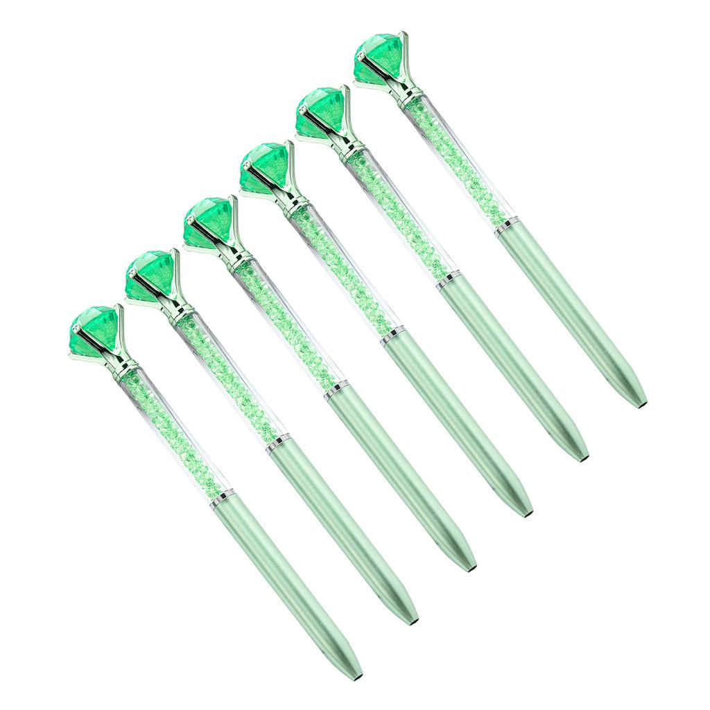 6Pcs Diamond Ballpoint Pen Big Diamond Pen for Women Girl Rhinestones Crystal Ballpoint Pen for Office Decoration