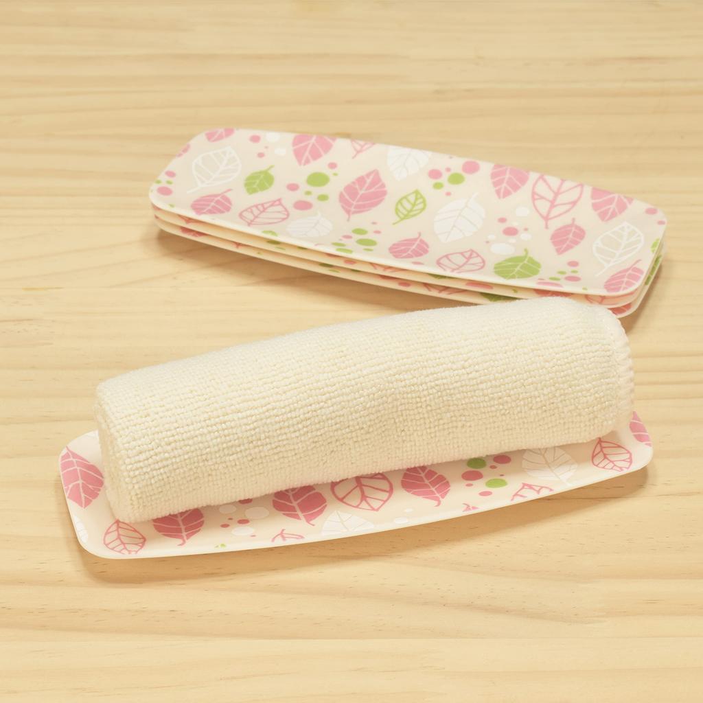 Поднос для полотенец для рук TATSU-CRAFT в скандинавском стиле Юдзэн васи, серия «Четыре сезона», розовый «Весенний лист», можно мыть в посудомоечной машине, стильный пластиковый поднос для полотенец для рук,