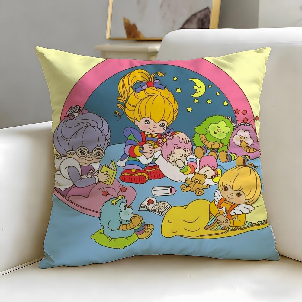 classic cartoon Rainbows Brite Cushion Cover Soft EasyWash Pillow Case Versatile for Couch Bed Travel and Office
