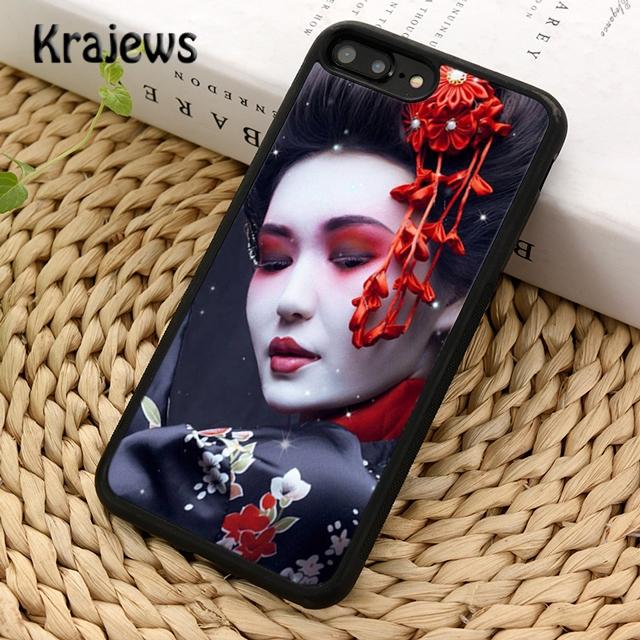 Krajews Japanese Geisha Soft Phone Case Cover For iPhone 17 Air 16 15 14 plus 11 12 13 pro max coque Shell Fundas