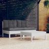 Day and Night - Day and Night Garden Furniture 3 Pieces with Anthracite Pine Wood Cushions