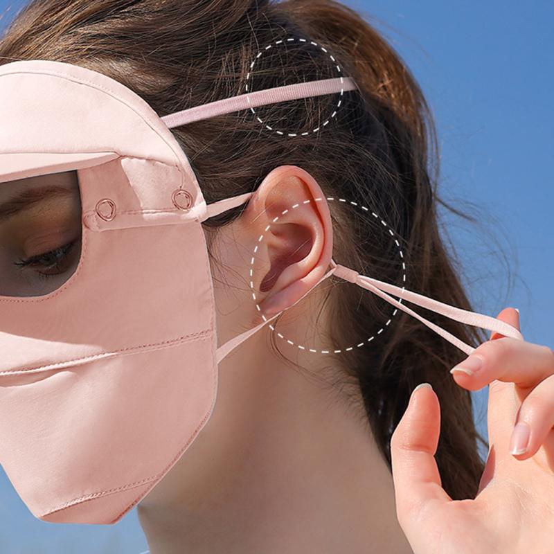 Женская солнцезащитная шляпа с полями, летняя маска для защиты от ультрафиолета, солнцезащитный крем, дышащая маска для защиты глаз из ледяного шелка