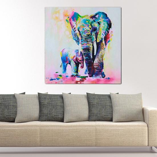 Многоцветный слон картина холст картины бескаркасные картины декор гостиной