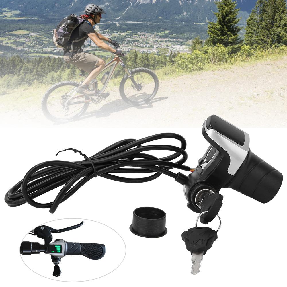 36V Electric Bike Bicycle Ebike Handlebar Twist Grip Throttle with LCD Display and Key Lock Throttles 2