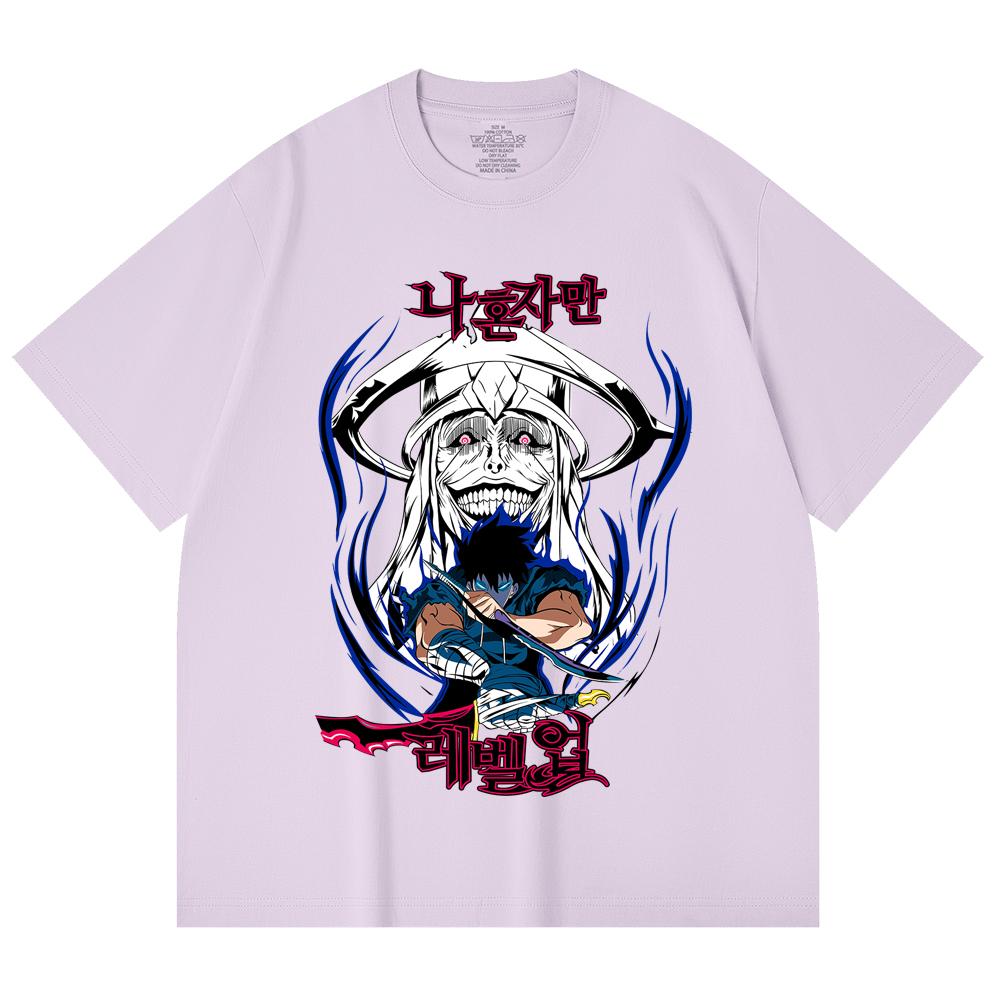 230 Gsm 100% Cotton Solo Leveling V9 Print Unisex Heavy Cotton T Shirt