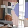 Retro Medieval Flower Color Block Bedroom Transparent Sheer Curtains Holiday Decoration Window Voile Tulle Curtain