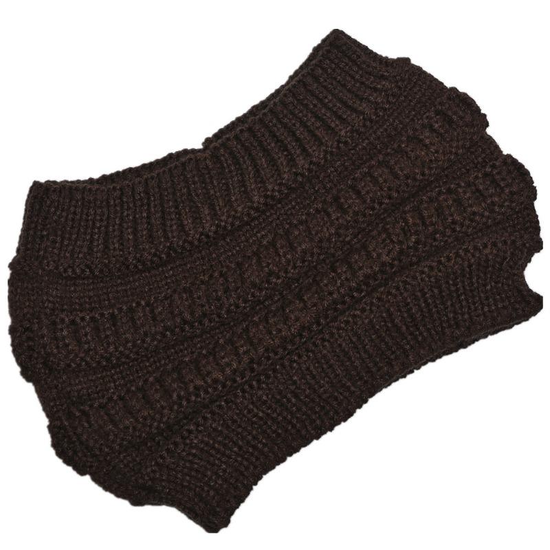 Ladies Knitted Hats Headband Autumn Winter Hats Widened Face Maskvempty Top Ponytail Woolen Hats & Caps
