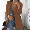 Plus Size S-5XL Long Sleeve Open Front Solid Color V-neck Loose Leisure Tops Blazers Women's Casual Oversized Long Blazer Cardigan Jackets Coat