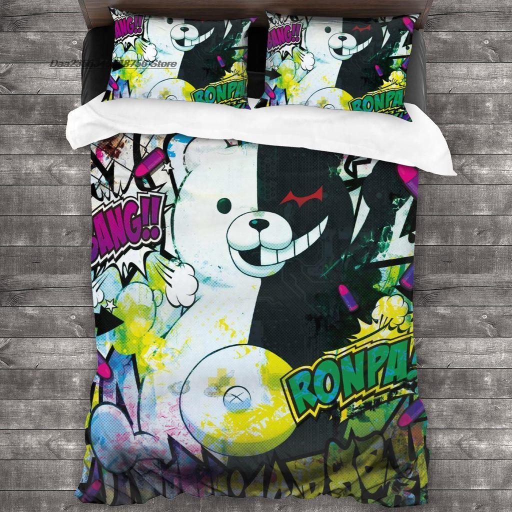 3D Принт Мультфильмы Danganronpa Монокума Комплект Постельного Белья Односпальный Полуторный Двуспальный Кингсайз Комплект для Кровати Взрослый Детский Спальня Комплекты Пододеяльников