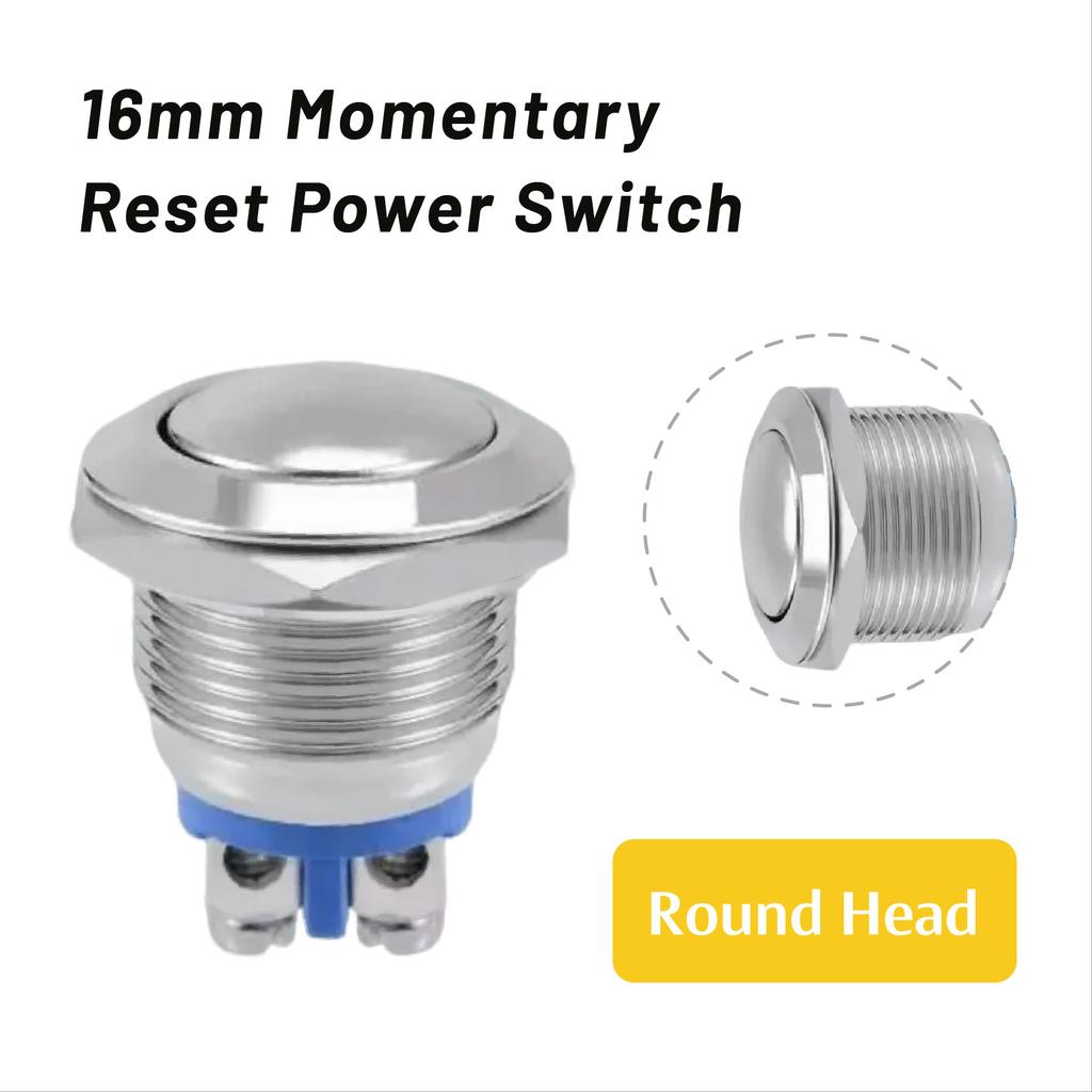 5/20Pcs 16mm Waterproof Momentary Reset Metal Push Button Switch Screw Terminal Power Switch Car Engine Doorbell