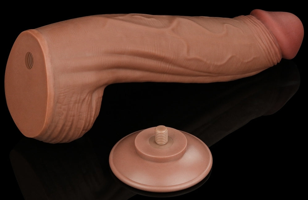 Gode Sliding Skin 23 x 6cm Marron - LoveToy SlidingSkin - Dildos XL - Largeur + de 6cm