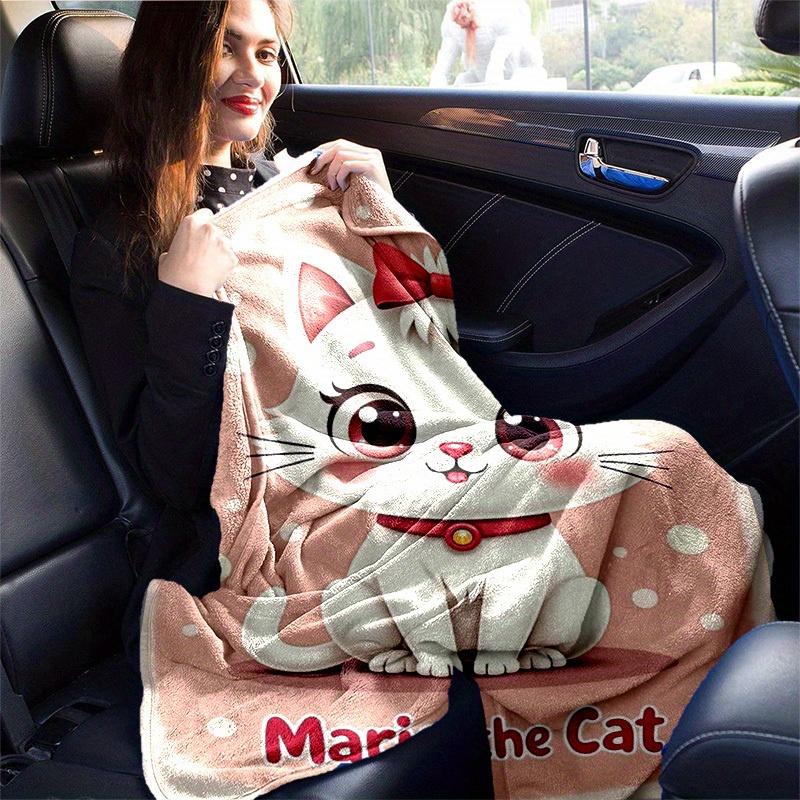 1pc Cute Cartoon Cat Blanket - Marie the Cat Theme, Soft and Cozy Throw for Home Decor, for Decorating Your Own Sofa and Living Room, Super