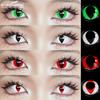 2Pcs Halloween Contact Lenses Colored Contact Lenses for Eyes Cosplay Black Lenses White Cat Eye Lens Red Lenses Yearly