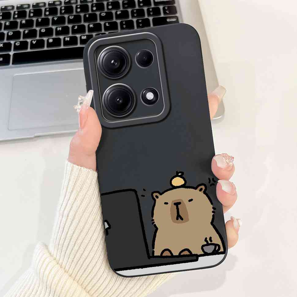 Простой силиконовый чехол для Redmi Note14s 4G Capa Милый панда кролик Ударопрочная задняя крышка для чехла телефона Xiaomi Redmi Note 14S