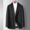Осенне-зимний приталенный полосатый двусторонний шерстяной деловой костюм ручной работы для людей среднего возраста и молодежи