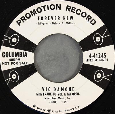 7-дюймовая пластинка ВИК ДАМОН - Вечно новый / Оооо, моя любовь 441245PROMO Columbia 1958 США Поп Б/У