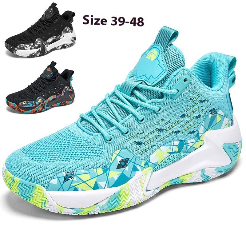 Мужские баскетбольные кроссовки, Летающее плетение, Дышащие, Износостойкие, Практичные, Молодежные студенческие кроссовки для бега