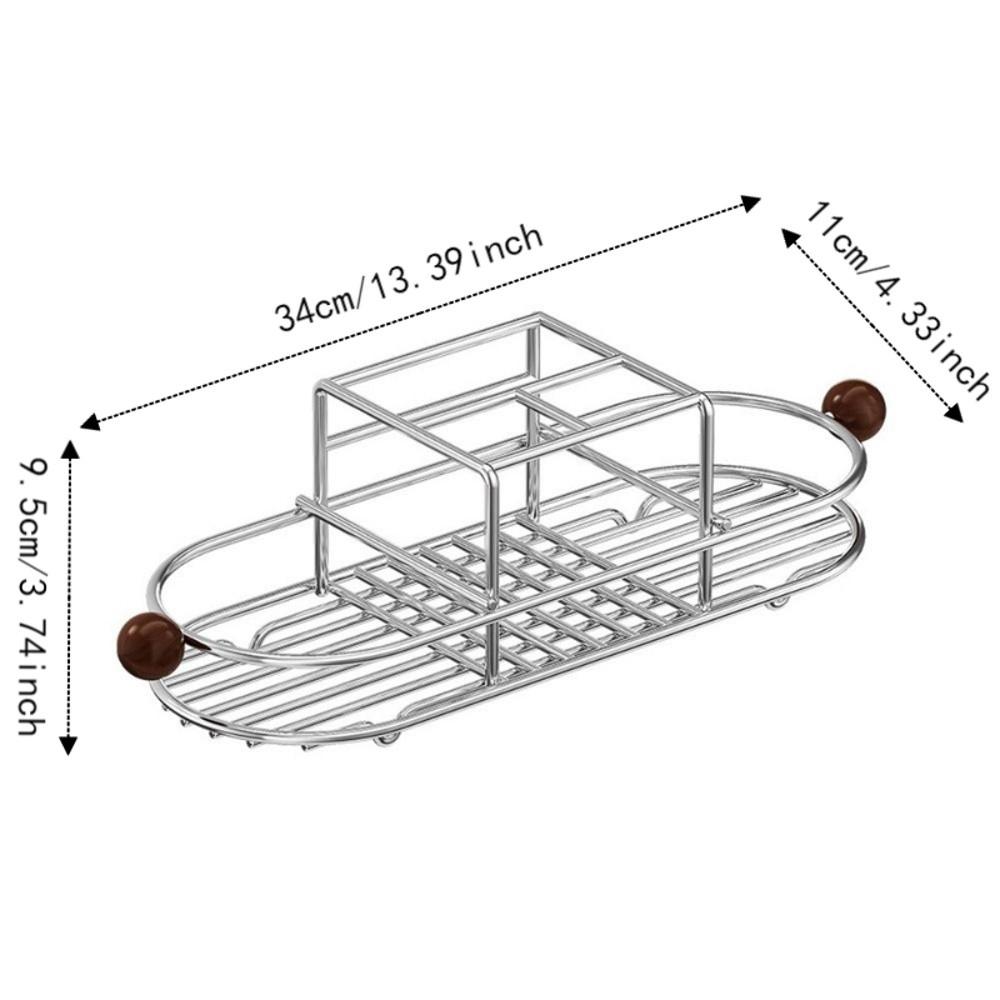 Waterproof Toothpaste Rack Stainless Steel Cutlery Storage Rack Toothbrush Holder  Desktop