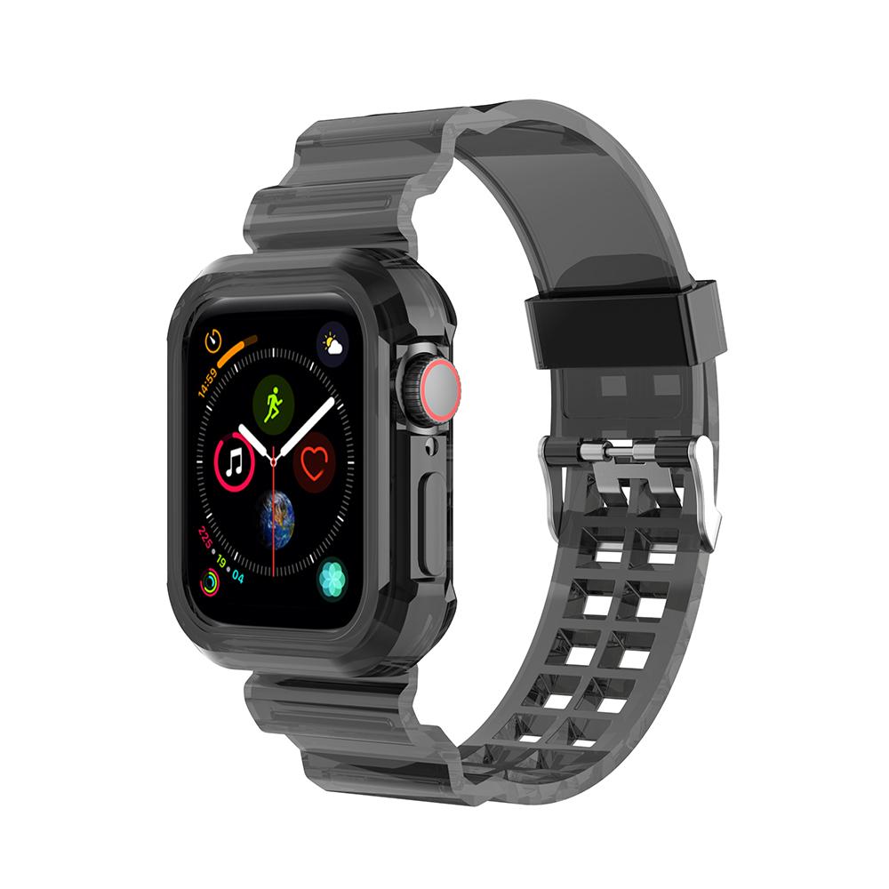 Прозрачный ремешок + чехол для Apple Watch Series 8 7 6 SE 5 4 45 мм 44 мм 42 мм 41 мм прозрачный ремешок из ТПУ для iwatch 3 2 1 38 мм 40 мм