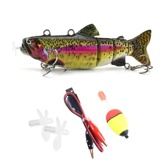 13 см/35 г электрическая многосочлененная рыболовная приманка с крючками, перезаряжаемая через USB, светодиодная светящаяся приманка для свимбейта, роботизированная искусственная приманка, рыболовные принадлежности