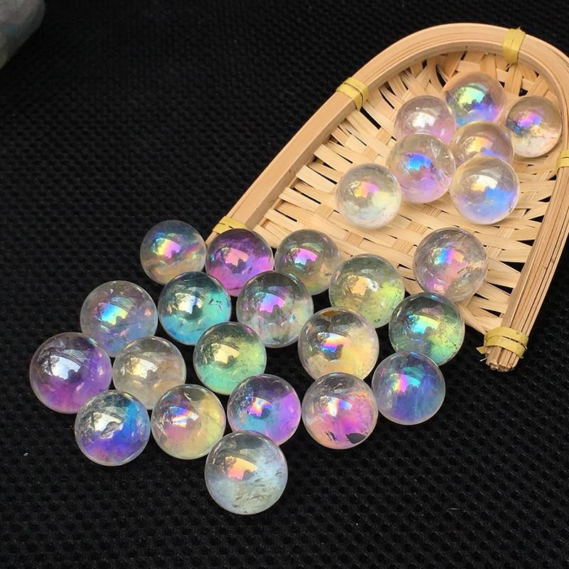 Colorful Electroplated White Rainbow Crystal Ball Perfect For Reiki Healing And Home Decor