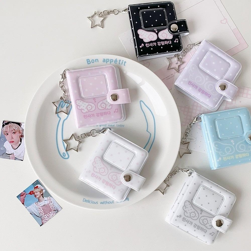 2-Inch Mini Photo Album Angel Wings Photocard Binder Cute Card Storage Book for Kpop Fans