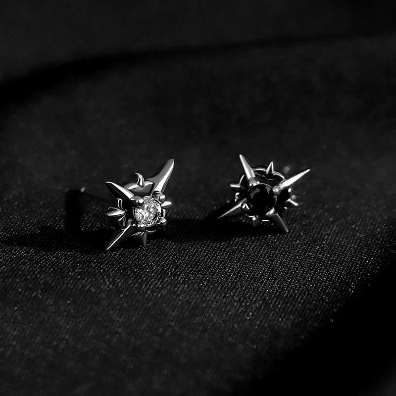 Мужская серьга-гвоздик Zircon Звезда Проколотая Хрустальная серьга-гвоздик Нержавеющая сталь Маленькие Минималистичные гвоздики для Мужчин Женщин Вечеринки Украшения