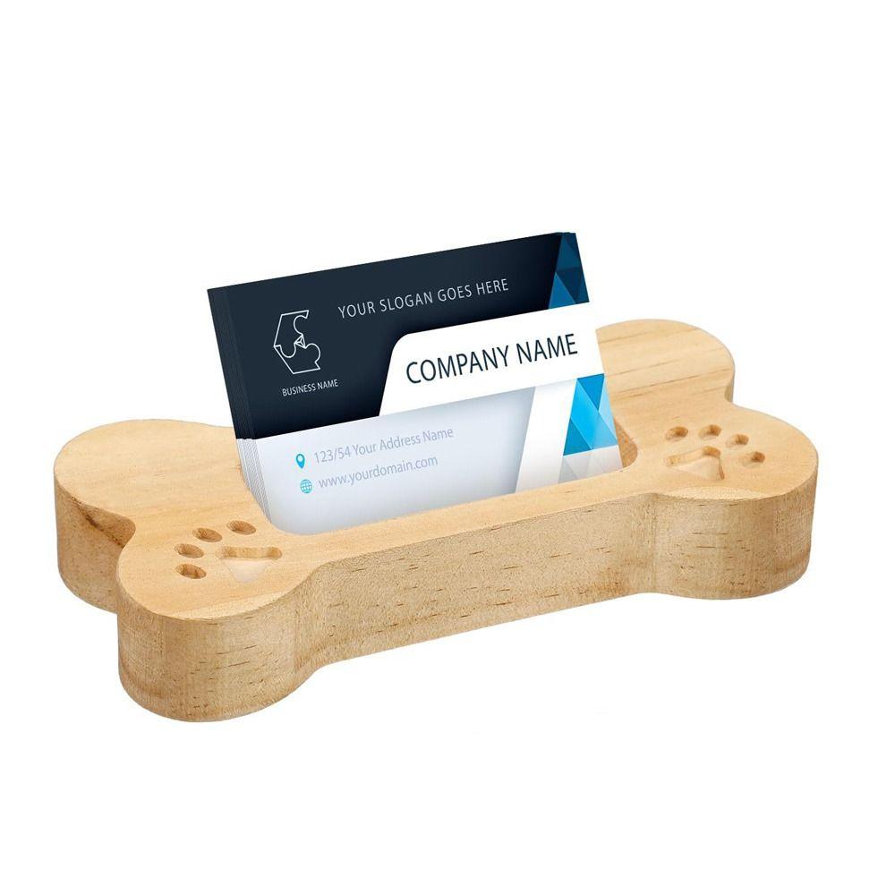 High Quality Solid Wood Desktop Shelf Box Location Card Organizer Dog Bone Display Stand Creative Storage Box Office