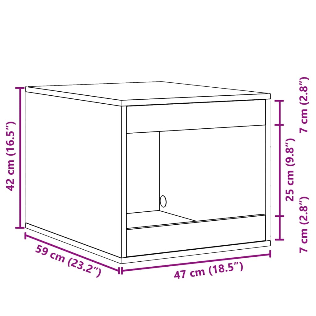 Cat Litter Box Smoked Oak 47x59x42 cm Wood Based Panel