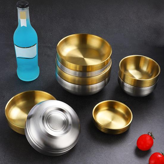 Небольшое блюдо, двухслойная изоляция, нержавеющая сталь, корейский стиль, противоожоговая миска для кимчи, блюдце, кухонные принадлежности