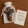Carved Prayer Hand Pocket Hug with Inspirational Card Portable Wooden Patriotic Faith Token Decoration Christian Religious Gifts