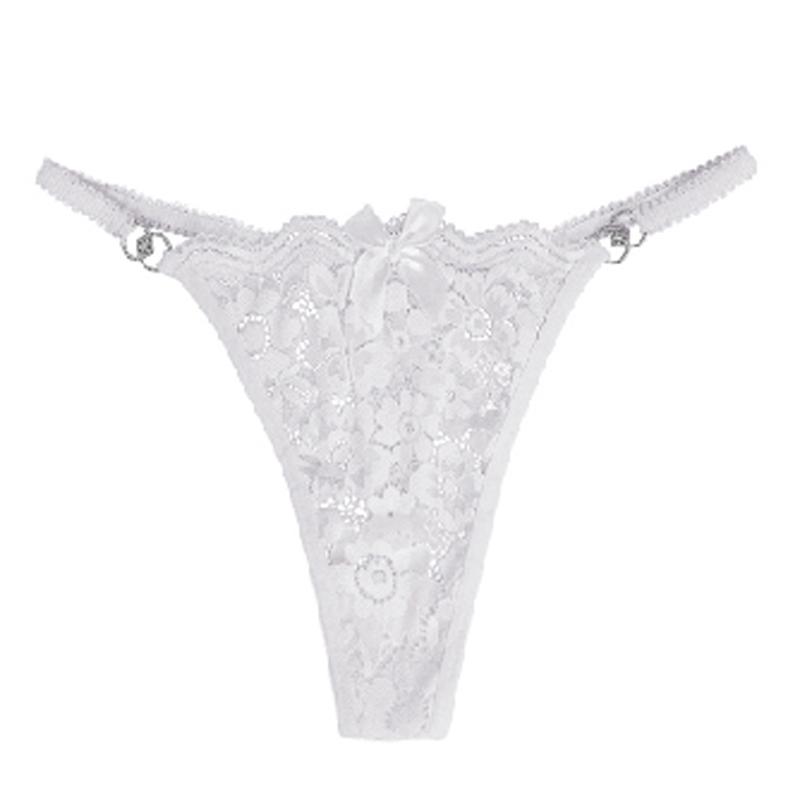 TERMEZY Сексуальные женские трусики-стринги, кружевное нижнее белье с вышивкой, с низкой талией, тонкие стринги с бантом, женские трусы, удобные стринги, нижнее белье
