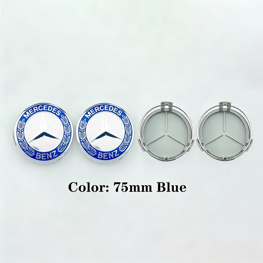 For Mercedes Benz 4Pcs 75mm Car Wheel Center Cap Hub Covers Badge For Mercedes Benz AMG B/C/E/S Class C43 C63 E43 E53 E63 GLC GLK CLA Accessories ra2