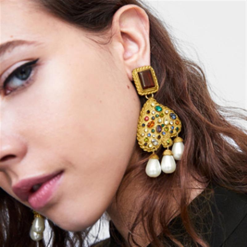 2022 New Products 16 Colors New Rhinestones Jewelry Statement Earrings Big Glass Drop Earrings for Women Fashion Accessories