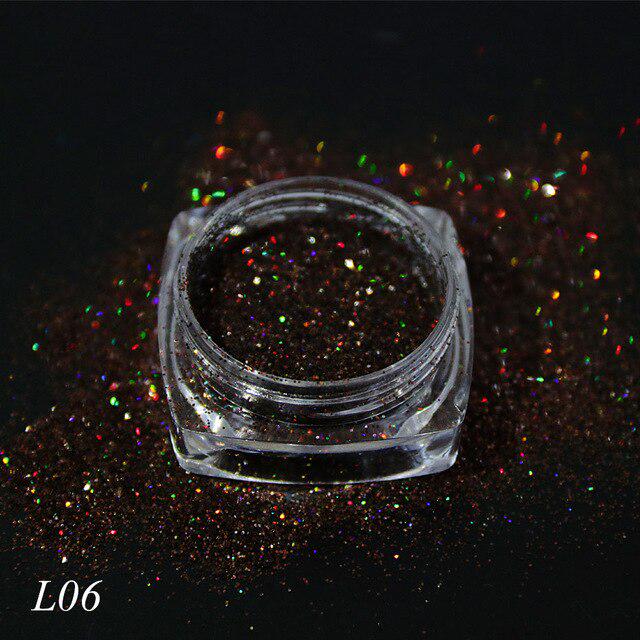 Голографическая пудра для ногтей, лазерное блестящее украшение, сделай сам, мерцающая пыль, хромированный пигмент, блестящие блестки для дизайна ногтей, JIL01-16