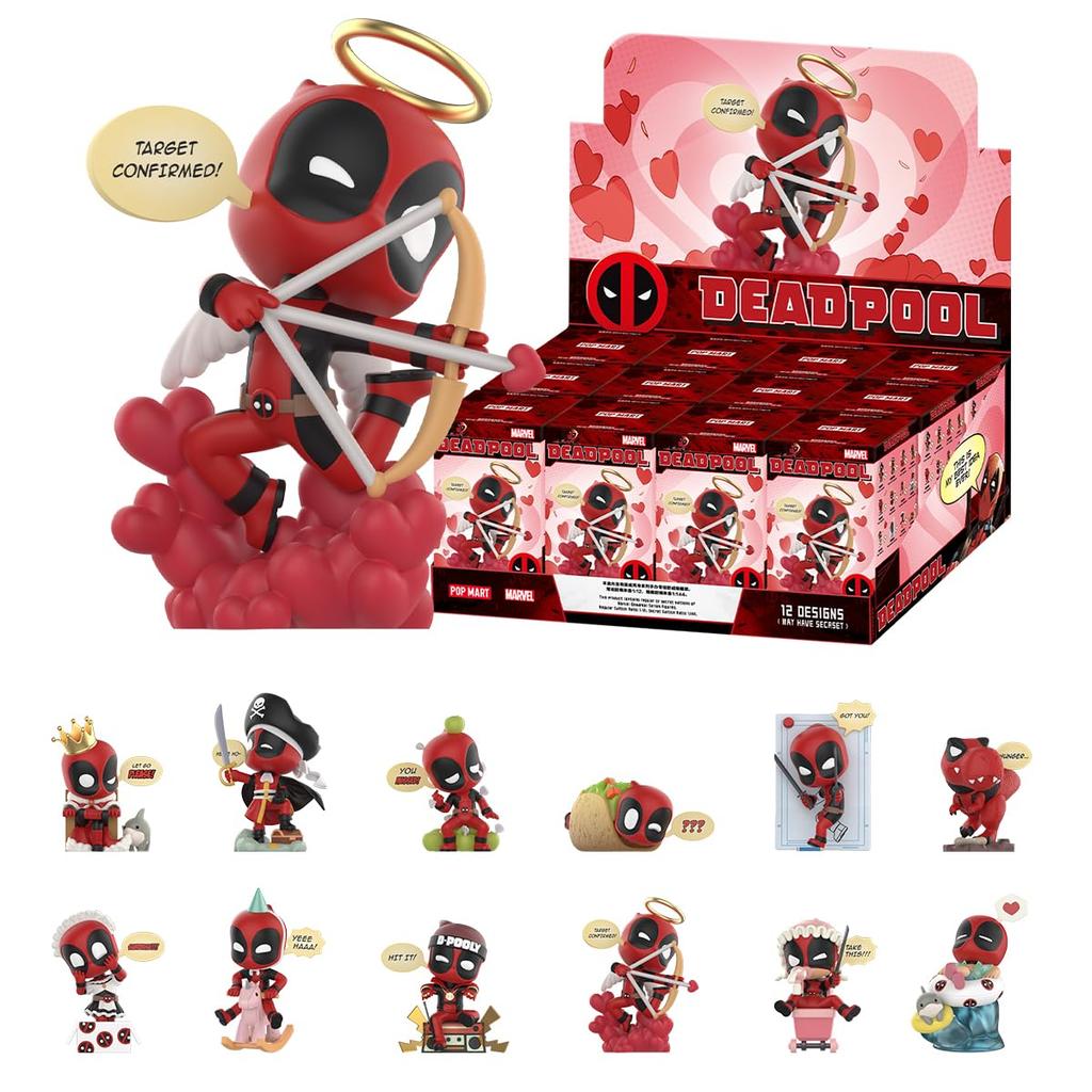 POP MART MARVEL Deadpool Series Box of Pop Mart Gachapon Blind Box Plastic Premium PVC Soft Original Birthday Gifts [Assorted 12] Figures, Models,