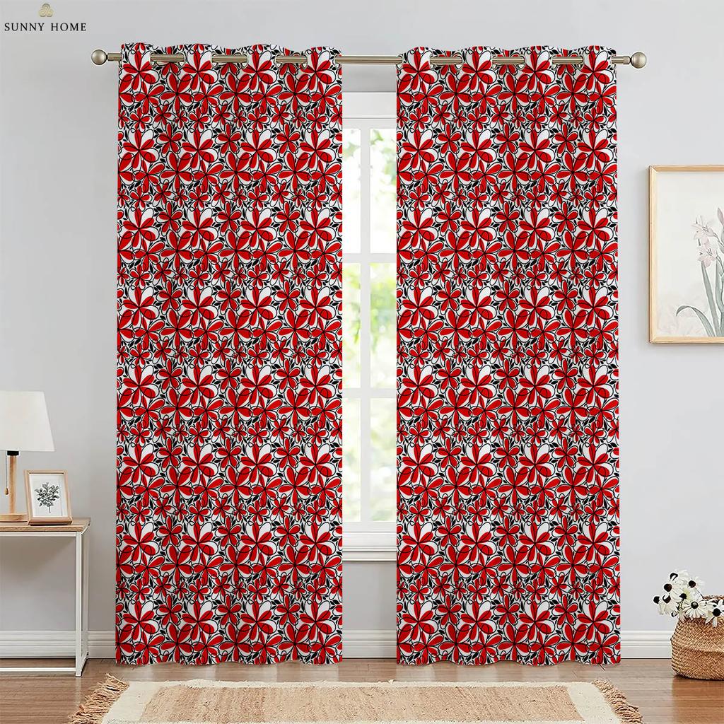 Шторы с акварельным цветочным принтом в пасторальном стиле из полиэфирного волокна, пригодные для машинной стирки, для спальни, гостиной, декоративные шторы, 2 шт.