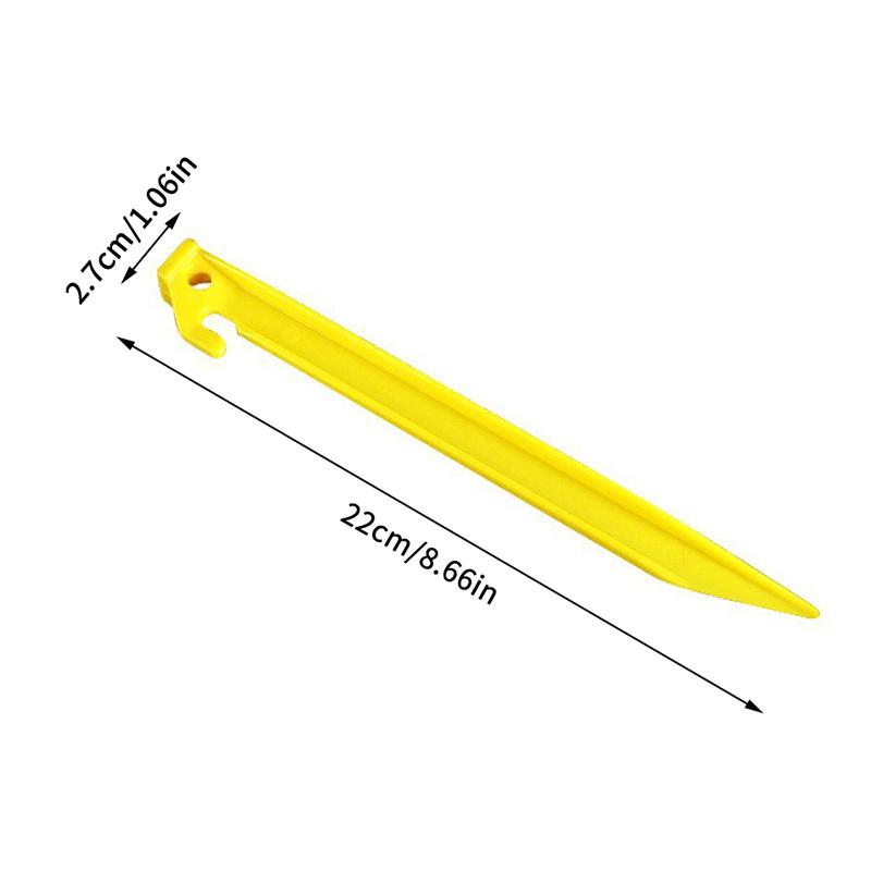 10 шт. Пластиковые гвозди для ведра Палатка Брезент Грунт Кемпинг Желтые Колышки для палатки Аксессуар Наружные Крепежные колышки Путешествия