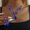 Alloy Rhinestone Necklace and Earrings Set for Women - Wedding Jewelry 