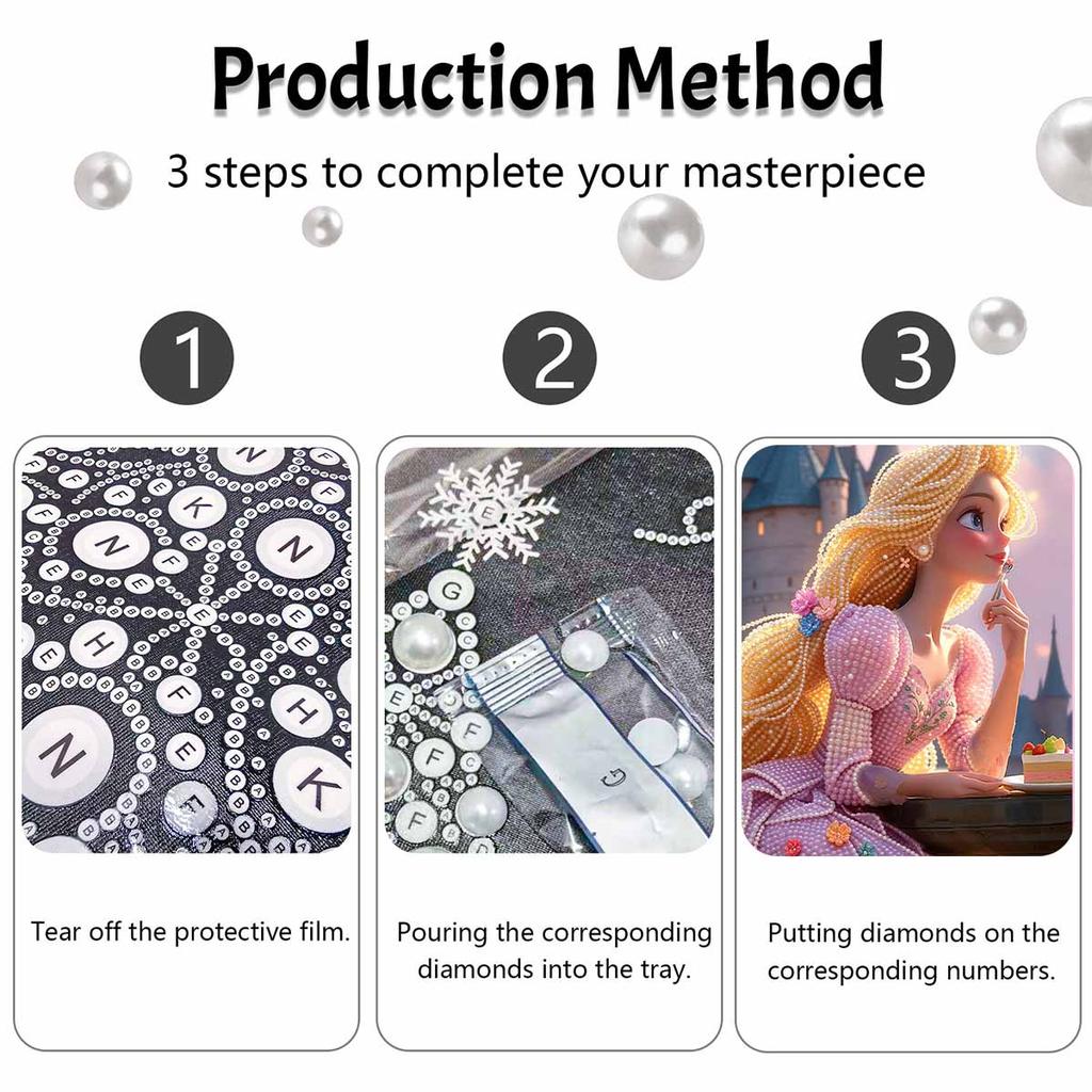 Disney Жемчужная живопись Ручная работа Принцесса Рапунцель Жемчужный набор Домашний декор Картина