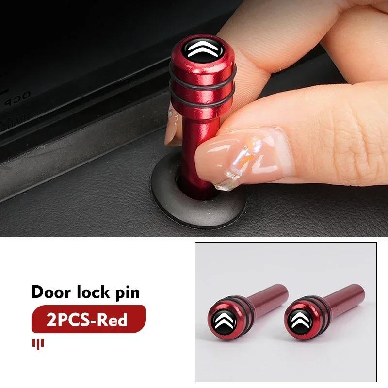 IFOT2 4pcs Car Door Lock Knob Pull Pins Aluminum Interior Security For Citroen Jumper Celysee Cactus Picasso Aircross Saxo Grand