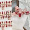 Точки Красные Накладные Типсы для Ногтей Фруктовые Наращивание Ногтей Милые Накладные Ногти Арт для Ногтей DIY