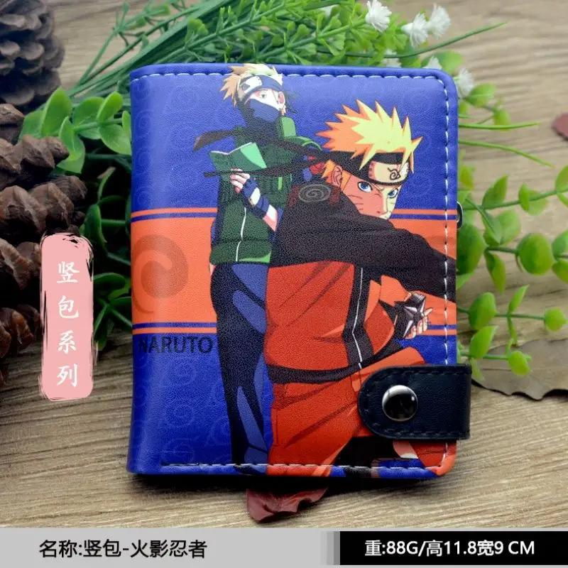 1 шт. Короткий кошелек Naruto из ПУ для мужчин, мальчиков, аниме, Саске, мультяшная монетница, держатель для карт, подарок студенту на день рождения
