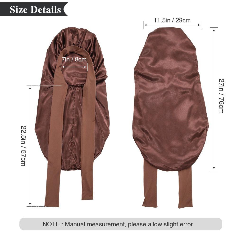 Кнопка регулировки для сна, церемония ухода за волосами, длинный головной убор, атласная шапочка для волос, регулируемая ночная шляпа