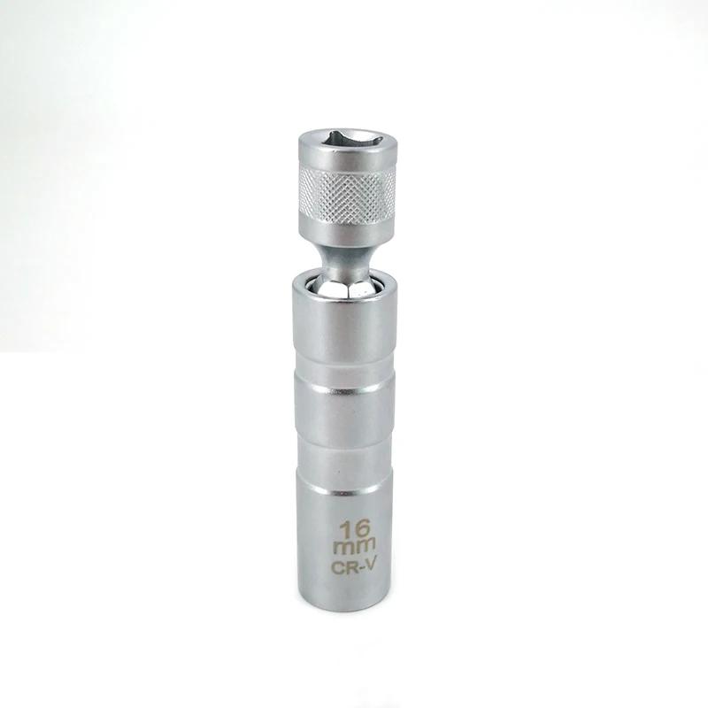 Spark Plug Socket Wrench Adapter 14mm16mm Set Universal Joint with Magnetic Flexible Socket Thin Wall 3/8" Drive Car Repair Tool