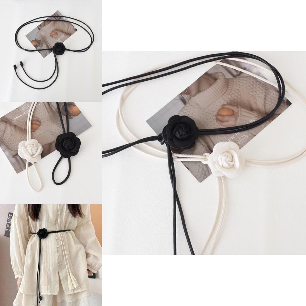 Элегантный женский ремень из искусственной кожи с цветочным дизайном и мягкими завязками для платьев