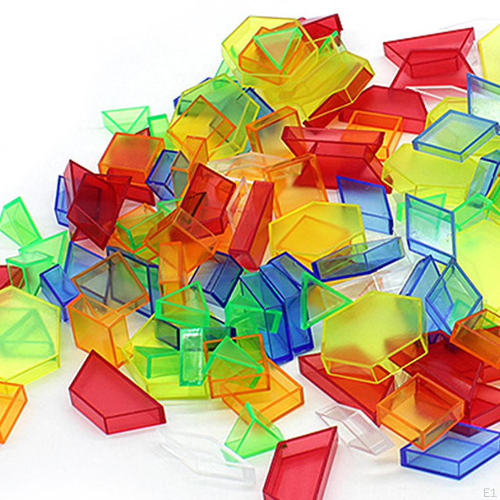180 Pieces Colorful Shape Blocks for Educational Activities And Creative Play