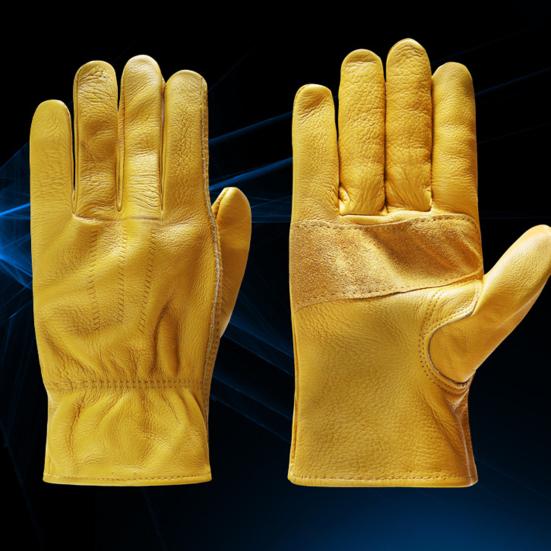 1 пара рабочих перчаток, износостойкие, толстые, теплоизоляционные, растягивающиеся на запястье, для работы на открытом воздухе, строительные, сварочные, строительные, машиностроительные, перчатки