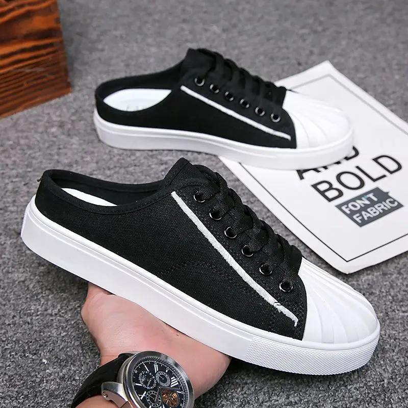 Мужские тапочки на плоской подошве, полуслайды, нескользящие мюли, мужская обувь, низкая цена, Y2k, элегантная, дешевая обувь, ликвидация, повседневная, Eva, оригинал